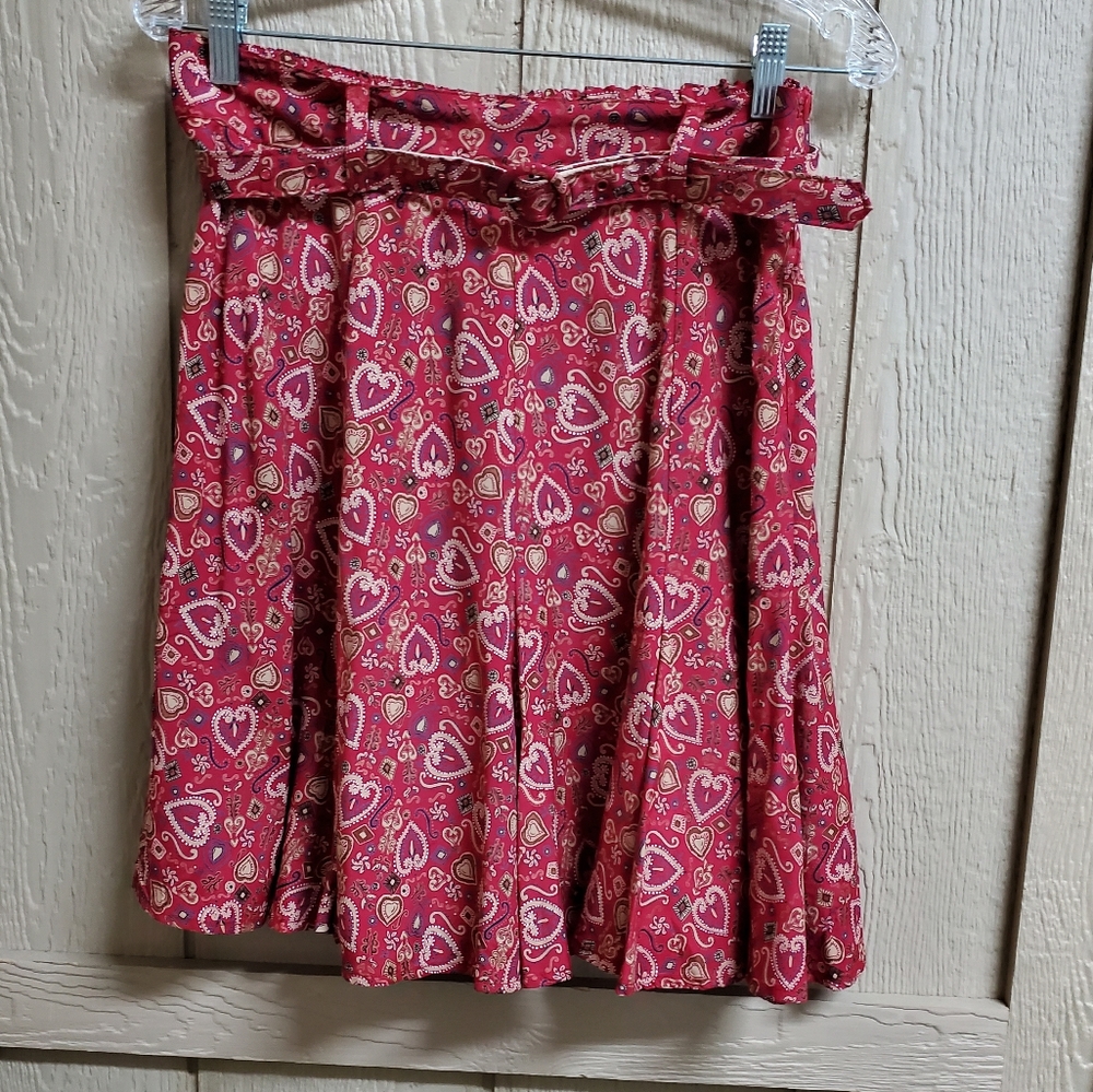 Desert West Sherry Cowgirl Western Skirt Red Size